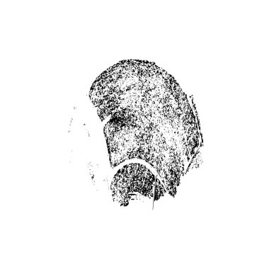 Beyaz arkaplanda soyut grunge mürekkep lekesi