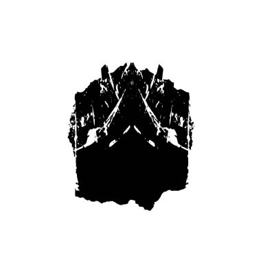 Siyah ve beyaz vektör grunge fırça darbesi. soyut tek renkli fırça boyalı mürekkep izole edildi.