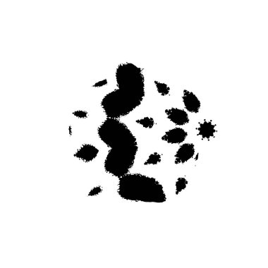 Siyah leke. Grunge mürekkep lekesi. Beyaz arkaplanda izole edilmiş vektör illüstrasyonu