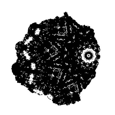 Soyut grunge siyah mürekkep yuvarlak fırça darbeleri beyaz arka planda izole. vektör illüstrasyonu