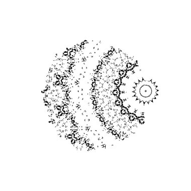 Bir zincir ile soyut dişliler, vektör illüstrasyon
