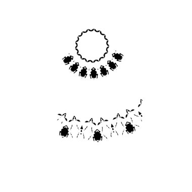 vektör el çizilmiş karalama çelengi.