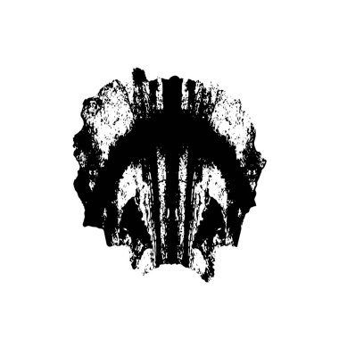 Beyaz arka planda soyut grunge siyah mürekkep lekesi. vektör illüstrasyonu