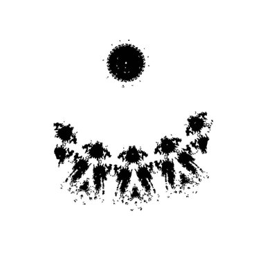 Siyah el çizimi vektör çizimi, grunge fırça darbeleri beyaz arkaplanda izole