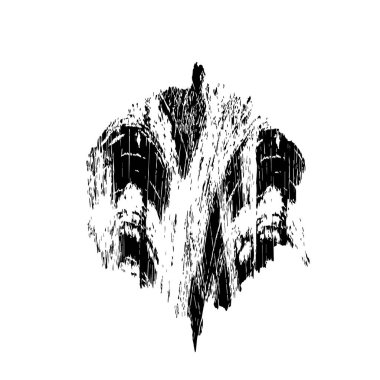 Siyah el çizimi vektör çizimi, grunge fırça darbeleri beyaz arkaplanda izole