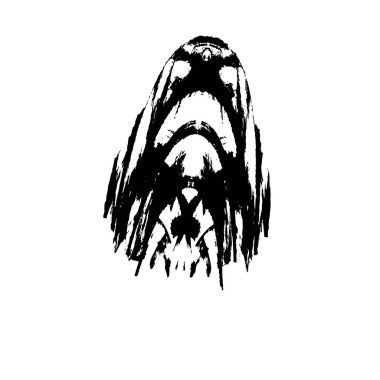 Siyah el çizimi vektör çizimi, grunge fırça darbeleri beyaz arkaplanda izole