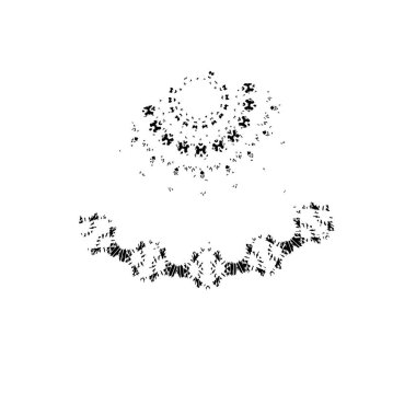 Siyah el çizimi vektör çizimi, grunge fırça darbeleri beyaz arkaplanda izole