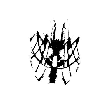 Siyah el çizimi vektör çizimi, grunge fırça darbeleri beyaz arkaplanda izole