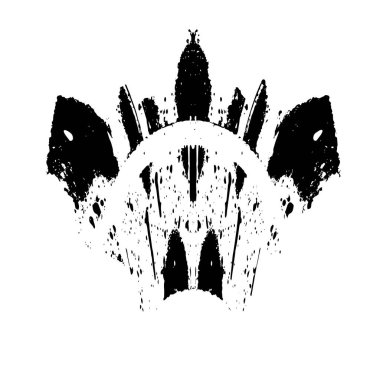 Siyah el çizimi vektör çizimi, grunge fırça darbeleri beyaz arkaplanda izole