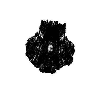 Siyah el çizimi vektör çizimi, grunge fırça darbeleri beyaz arkaplanda izole