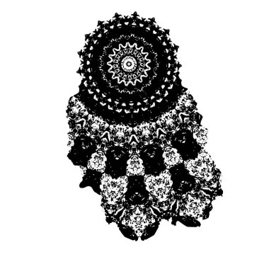 Siyah el çizimi vektör çizimi, grunge fırça darbeleri beyaz arkaplanda izole