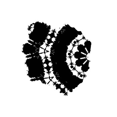 Siyah el çizimi vektör çizimi, grunge fırça darbeleri beyaz arkaplanda izole