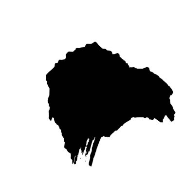 Siyah el çizimi vektör çizimi, grunge fırça darbeleri beyaz arkaplanda izole