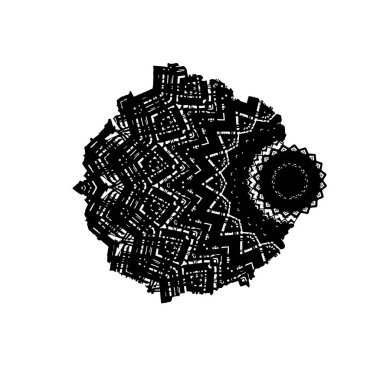 Siyah el çizimi vektör çizimi, grunge fırça darbeleri beyaz arkaplanda izole