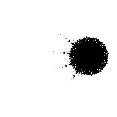 Siyah el çizimi vektör çizimi, grunge fırça darbeleri beyaz arkaplanda izole