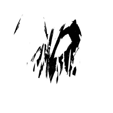 siyah grunge fırça darbeleri beyaz üzerinde izole