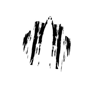 Siyah fırça darbesi ve doku. Grunge vektör soyut el boyalı element. Altı çizili ve sınır tasarımı.