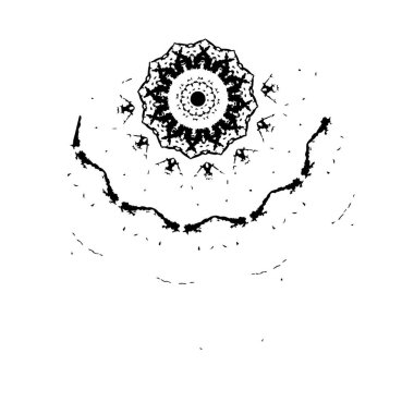 El çizilmiş siyah ve beyaz karalama çemberi çerçevesi.