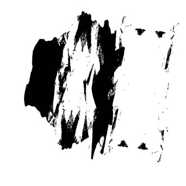 Beyaz arkaplanda siyah grunge mürekkep fırçası darbeleri. 