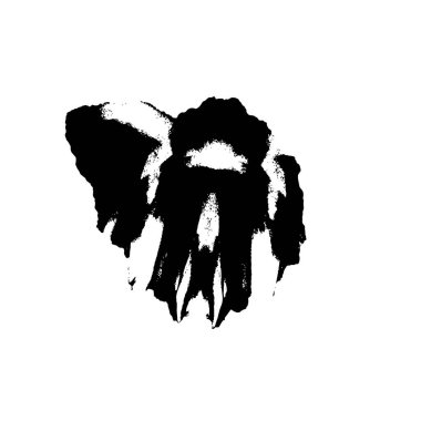 Soyut mürekkep fırçası darbesi. grunge etkisi siyah ve beyaz boya arkaplanı