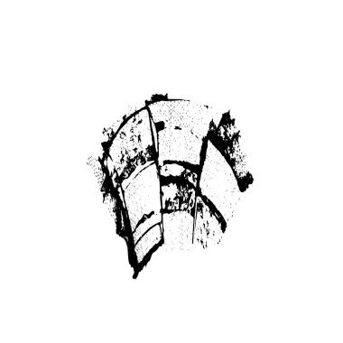 Beyaz arka planda soyut grunge siyah mürekkep lekesi. vektör illüstrasyonu