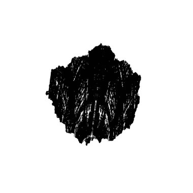 Siyah el çizimi vektör çizimi, mürekkep lekesi, beyaz arkaplanda grunge fırça darbeleri