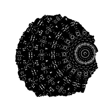 Siyah el çizimi vektör çizimi, mürekkep lekesi, beyaz arkaplanda grunge fırça darbeleri