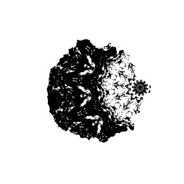 Siyah el çizimi vektör çizimi, mürekkep lekesi, beyaz arkaplanda grunge fırça darbeleri
