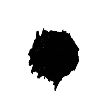 Siyah el çizimi vektör çizimi, mürekkep lekesi, beyaz arkaplanda grunge fırça darbeleri