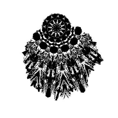 Siyah el çizimi vektör çizimi, mürekkep lekesi, beyaz arkaplanda grunge fırça darbeleri