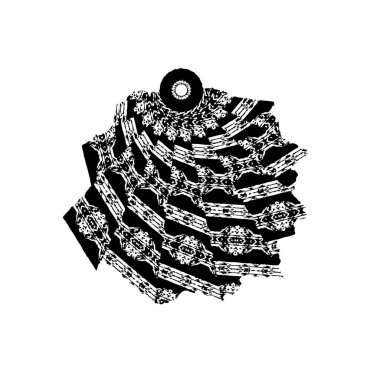 Siyah el çizimi vektör çizimi, mürekkep lekesi, beyaz arkaplanda grunge fırça darbeleri