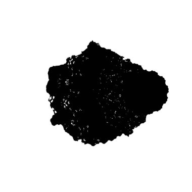 Siyah el çizimi vektör çizimi, mürekkep lekesi, beyaz arkaplanda grunge fırça darbeleri