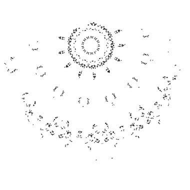 Siyah el çizimi vektör çizimi, mürekkep lekesi, beyaz arkaplanda grunge fırça darbeleri