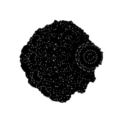 Siyah el çizimi vektör çizimi, mürekkep lekesi, beyaz arkaplanda grunge fırça darbeleri