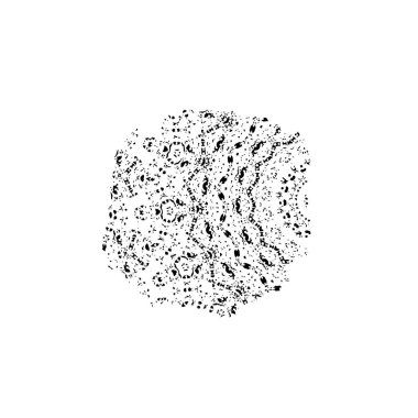 Siyah el çizimi vektör çizimi, mürekkep lekesi, beyaz arkaplanda grunge fırça darbeleri