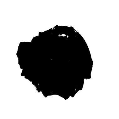 Siyah el çizimi vektör çizimi, mürekkep lekesi, beyaz arkaplanda grunge fırça darbeleri