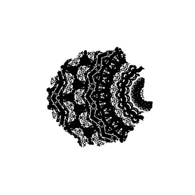 Siyah el çizimi vektör çizimi, mürekkep lekesi, beyaz arkaplanda grunge fırça darbeleri