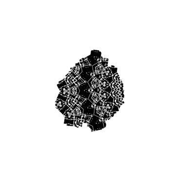 Siyah el çizimi vektör çizimi, mürekkep lekesi, beyaz arkaplanda grunge fırça darbeleri