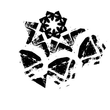 Siyah el çizimi vektör çizimi, mürekkep lekesi, beyaz arkaplanda grunge fırça darbeleri