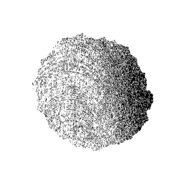 Siyah el çizimi vektör çizimi, mürekkep lekesi, beyaz arkaplanda grunge fırça darbeleri