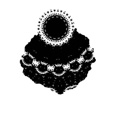 Siyah el çizimi vektör çizimi, mürekkep lekesi, beyaz arkaplanda grunge fırça darbeleri