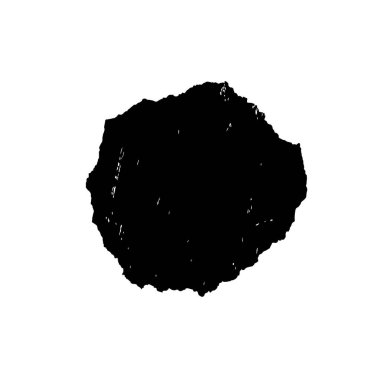 Siyah el çizimi vektör çizimi, mürekkep lekesi, beyaz arkaplanda grunge fırça darbeleri