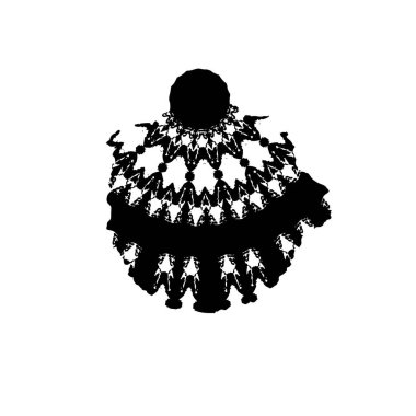 Siyah el çizimi vektör çizimi, mürekkep lekesi, beyaz arkaplanda grunge fırça darbeleri