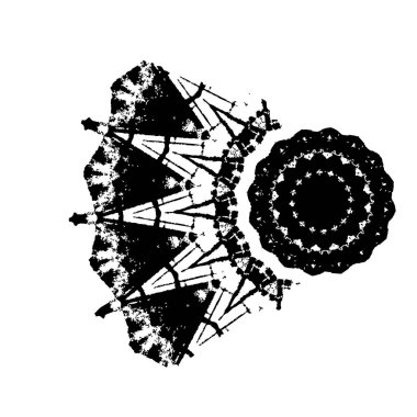 Siyah el çizimi vektör çizimi, mürekkep lekesi, beyaz arkaplanda grunge fırça darbeleri