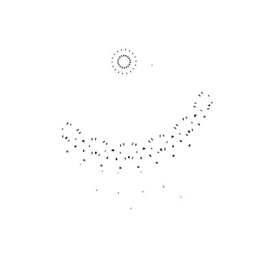 Siyah el çizimi vektör çizimi, mürekkep lekesi, beyaz arkaplanda grunge fırça darbeleri