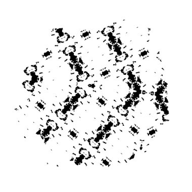 Siyah el çizimi vektör çizimi, mürekkep lekesi, beyaz arkaplanda grunge fırça darbeleri