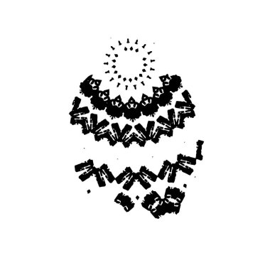 Siyah el çizimi vektör çizimi, mürekkep lekesi, beyaz arkaplanda grunge fırça darbeleri