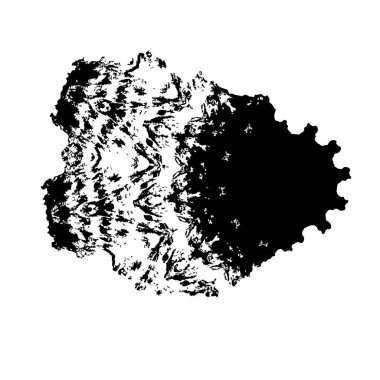Siyah el çizimi vektör çizimi, mürekkep lekesi, beyaz arkaplanda grunge fırça darbeleri