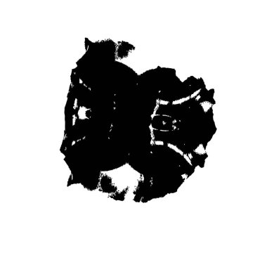 Siyah el çizimi vektör çizimi, mürekkep lekesi, beyaz arkaplanda grunge fırça darbeleri