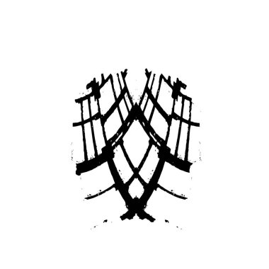 siyah ve beyaz grunge fırça darbesi 